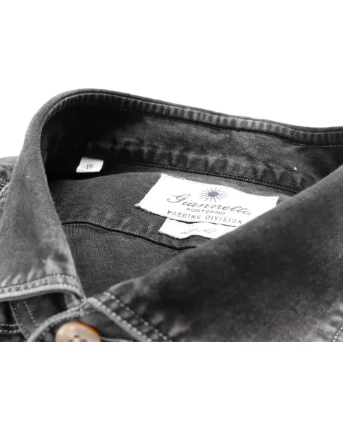 GIANNETTO PORTOFINO SHIRT - GREY - COTTON DENIM
