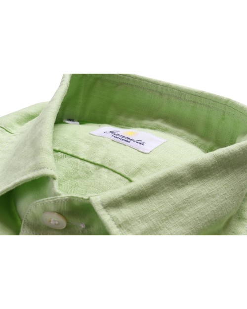 GIANNETTO PORTOFINO SHIRT - GREEN - LINEN