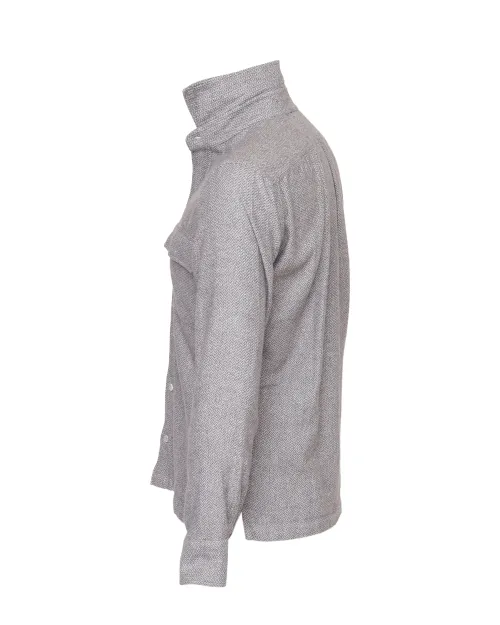 GIANNETTO PORTOFINO SHIRT JACKET - GREY - COTTON FLANNEL