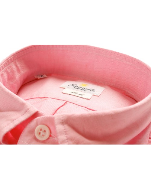 GIANNETTO PORTOFINO SHIRT - PINK - COTTON & LINEN