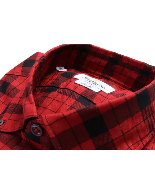 GIANNETTO PORTOFINO SHIRT - BLACK & RED - COTTON