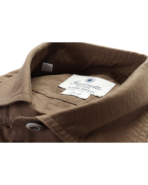 GIANNETTO PORTOFINO SHIRT - BROWN - COTTON