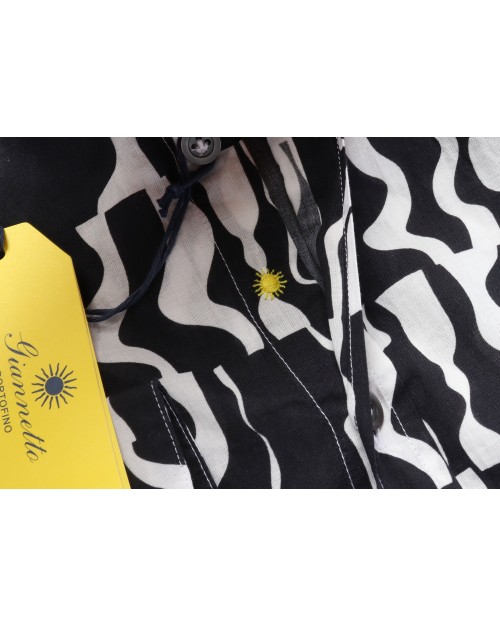 GIANNETTO PORTOFINO SHIRT - BLACK & WHITE - COTTON