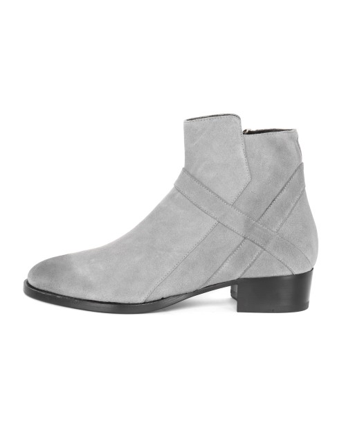GRAND VOYAGE "BOWIE" MID BOOTS - CALFSKIN SUEDE  - GREY