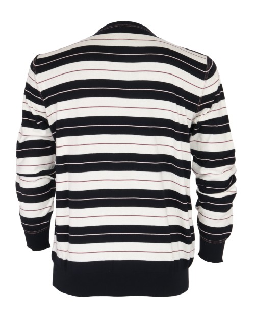 HERITAGE SWEATER - WHITE, BLACK & BROWN - COTTON