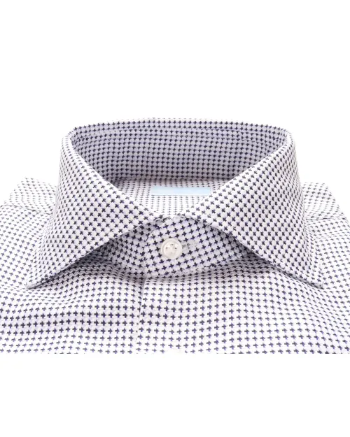 IL SARTORE NAPOLI DRESS SHIRT - WHITE & BLUE - COTTON JERSEY