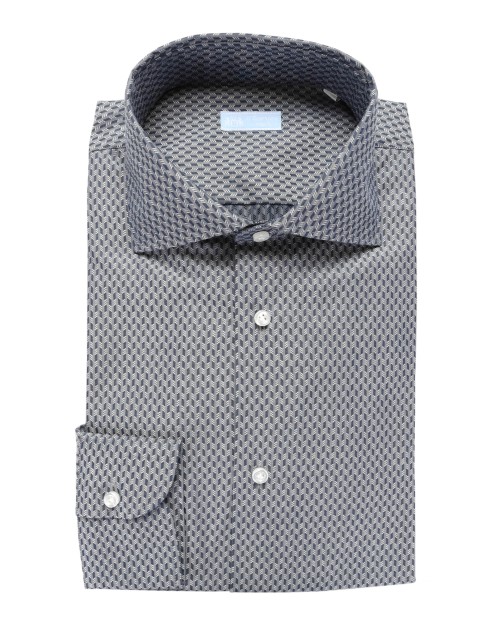 IL SARTORE NAPOLI DRESS SHIRT - NAVY BLUE & WHITE - COTTON