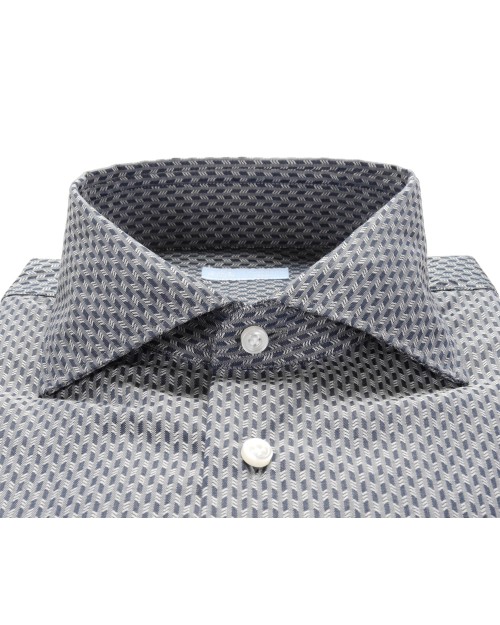 IL SARTORE NAPOLI DRESS SHIRT - NAVY BLUE & WHITE - COTTON