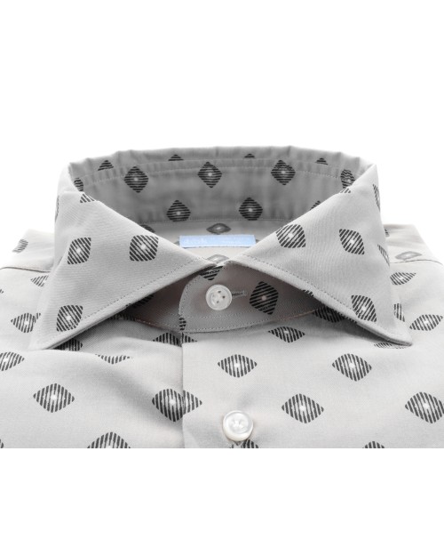IL SARTORE NAPOLI DRESS SHIRT - GREY & BLACK - STRETCH COTTON