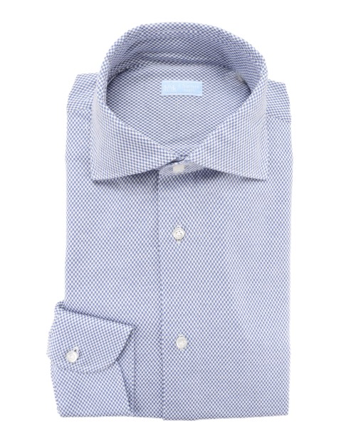 IL SARTORE NAPOLI DRESS SHIRT - BLUE & WHITE - COTTON JERSEY