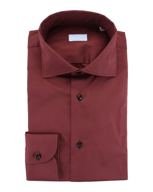 IL SARTORE NAPOLI DRESS SHIRT - BURGUNDY - STRETCH COTTON