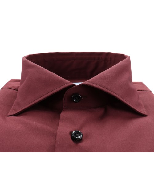 IL SARTORE NAPOLI DRESS SHIRT - BURGUNDY - STRETCH COTTON