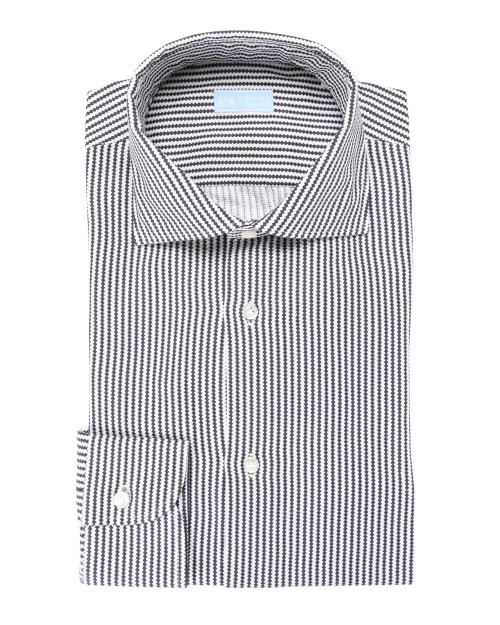 IL SARTORE NAPOLI DRESS SHIRT - WHITE & BLUE - COTTON