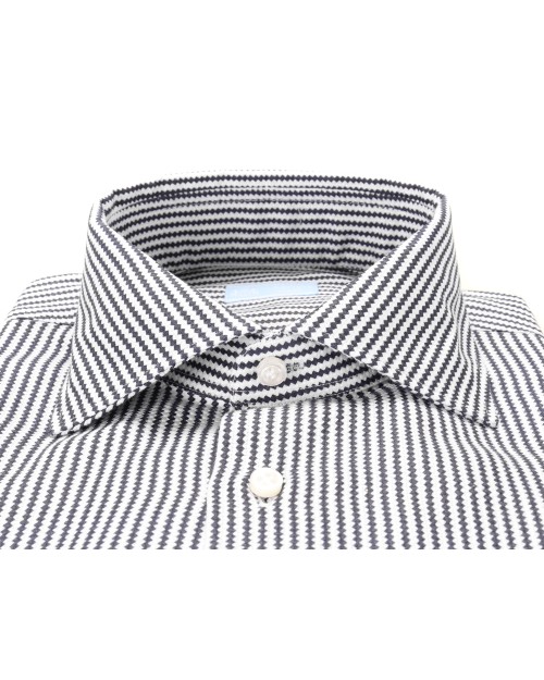 IL SARTORE NAPOLI DRESS SHIRT - WHITE & BLUE - COTTON