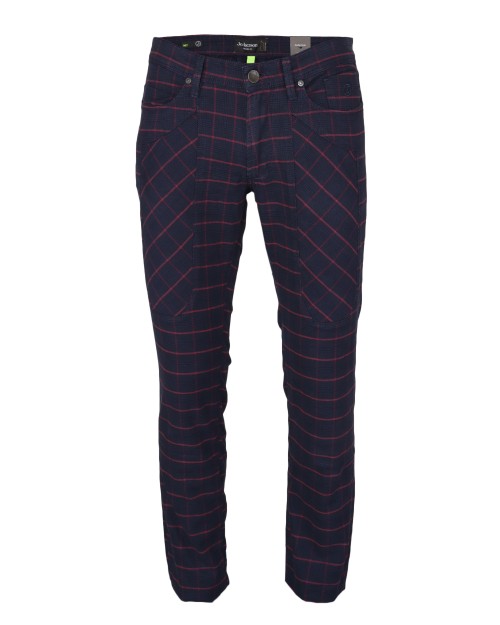 JECKERSON PANTS - BLUE & RED - STRETCH COTTON & LYOCELL
