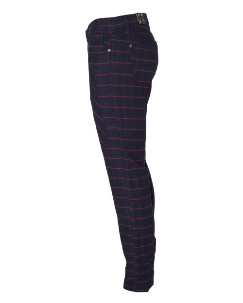 JECKERSON PANTS - BLUE & RED - STRETCH COTTON & LYOCELL