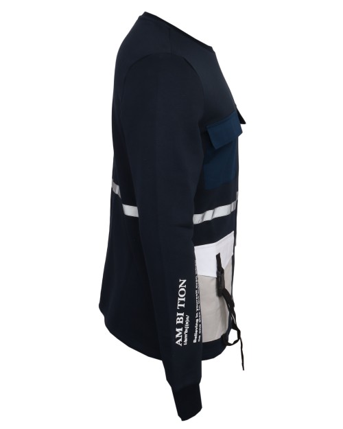KA-1 SWEATSHIRT - BLUE - STRETCH COTTON
