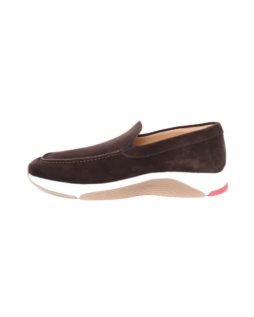 KITON LOAFER SNEAKERS - CALFSKIN SUEDE - DARK BROWN