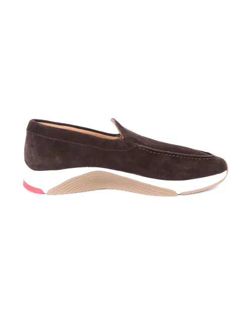 KITON LOAFER SNEAKERS - CALFSKIN SUEDE - DARK BROWN