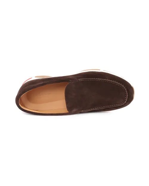 KITON LOAFER SNEAKERS - CALFSKIN SUEDE - DARK BROWN