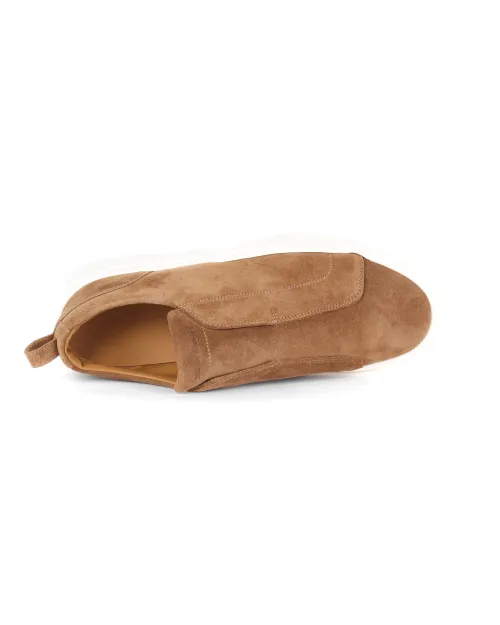 KITON SLIP-ON SNEAKERS - CALFSKIN SUEDE - CIGAR BROWN