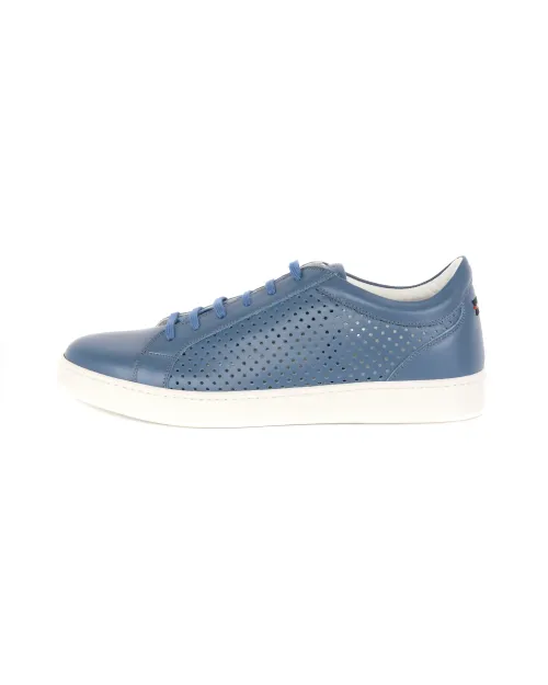 KITON SNEAKERS - CALFSKIN - BLUE