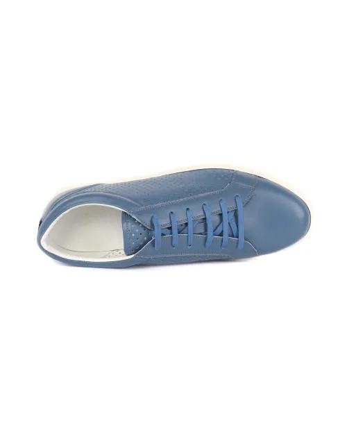 KITON SNEAKERS - CALFSKIN - BLUE