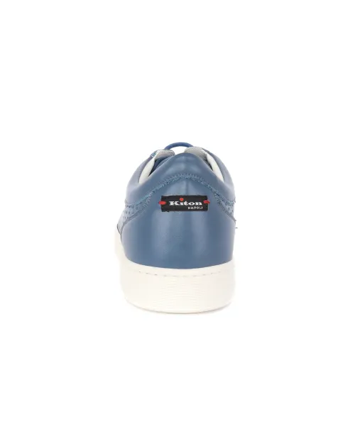 KITON SNEAKERS - CALFSKIN - BLUE