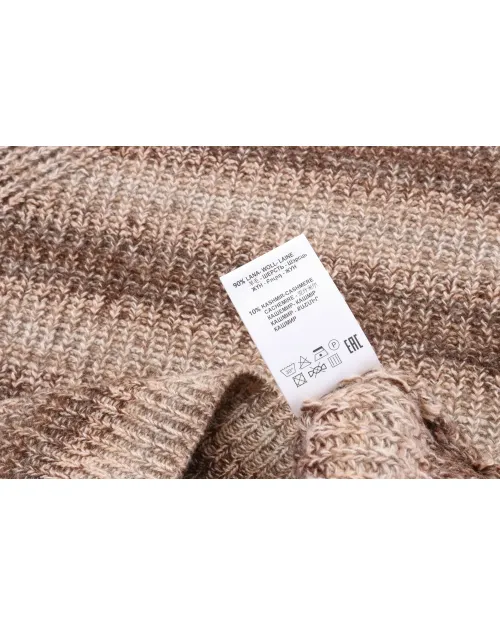 KITON SWEATER - BROWN - WOOL & CASHMERE