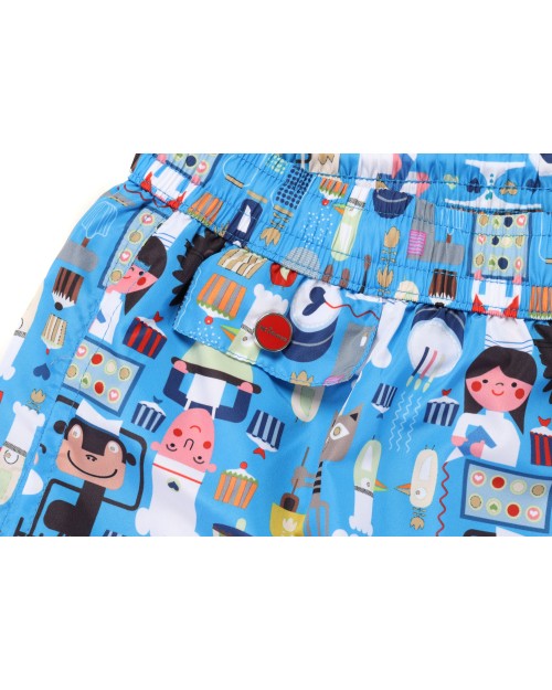KITON SWIM SHORTS - LIGHT BLUE