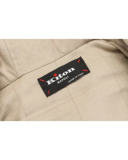 KITON HOODIE JACKET - BEIGE - COTTON FLANNEL