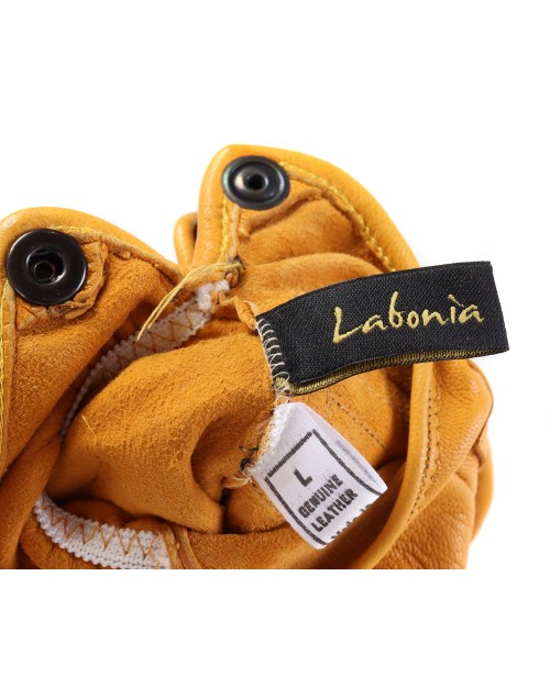 LABONIA MOTORCYCLE GLOVES - OCHER YELLOW - LAMBSKIN