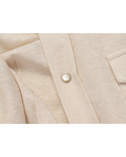 MARCO PESCAROLO "RIBOT" SHIRT JACKET - IVORY - LINEN & COTTON
