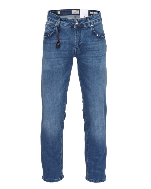 MARCO PESCAROLO "NERANO" JEANS - BLUE - STRETCH COTTON DENIM