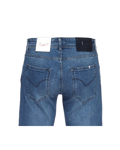 MARCO PESCAROLO "NERANO" JEANS - BLUE - STRETCH COTTON DENIM