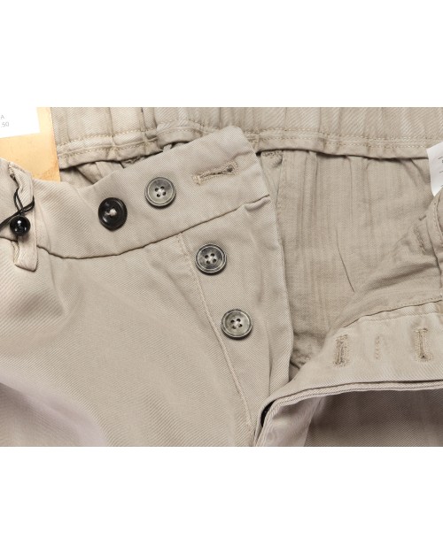 MARCO PESCAROLO PANTS - DOVE-GREY - STRETCH LYOCELL & COTTON