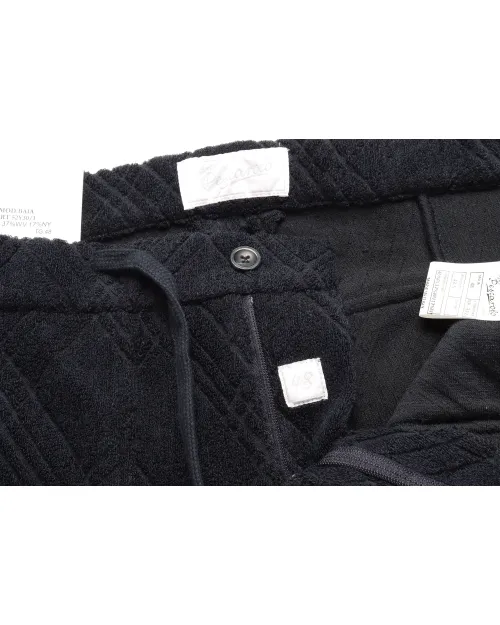 MARCO PESCAROLO PANTS - NAVY BLUE - POLYESTER & WOOL TERRY
