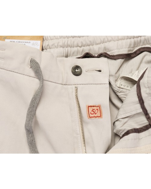 MARCO PESCAROLO PANTS - BEIGE - STRETCH COTTON & LYOCELL