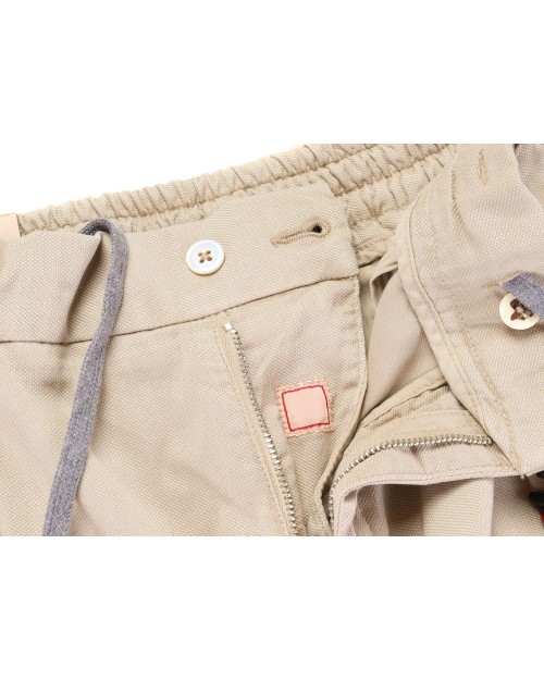 MARCO PESCAROLO PANTS - BEIGE - STRETCH LYOCELL & COTTON