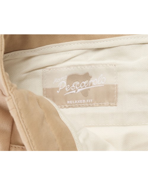 MARCO PESCAROLO PANTS - BEIGE - STRETCH COTTON & CASHMERE