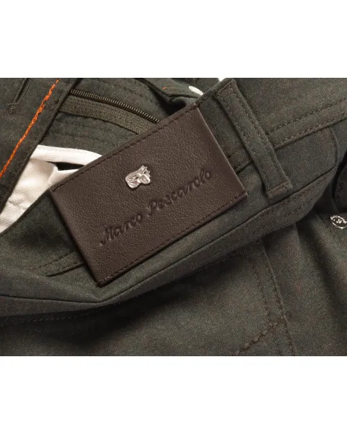 MARCO PESCAROLO "NERANO" PANTS - GREEN - STRETCH WOOL & CASHMERE