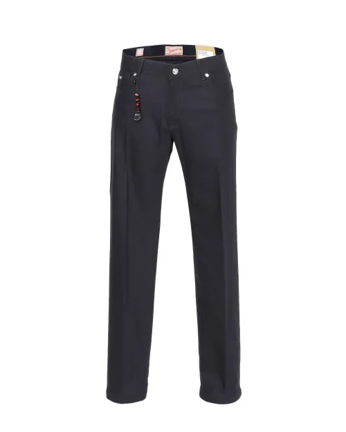 MARCO PESCAROLO "NERANO" PANTS - NAVY BLUE - STRETCH WOOL & CASHMERE