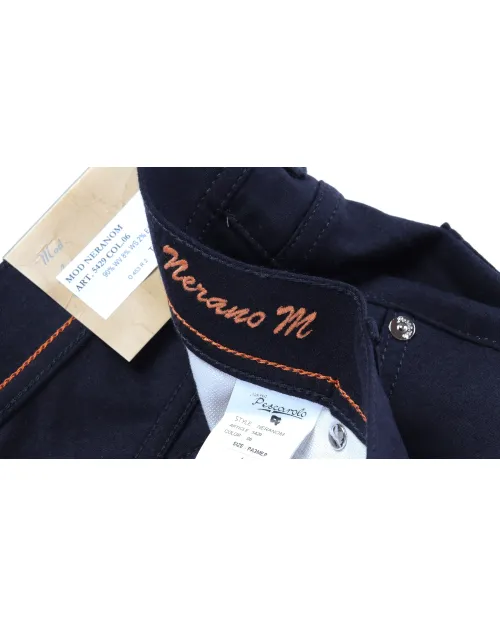 MARCO PESCAROLO "NERANO" PANTS - NAVY BLUE - STRETCH WOOL & CASHMERE