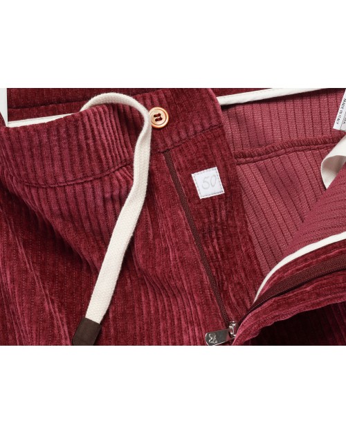 MARCO PESCAROLO PANTS - WINE - STRETCH CORDUROY