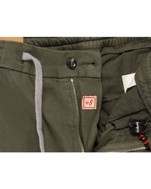 MARCO PESCAROLO PANTS - GREEN - STRETCH COTTON & CASHMERE