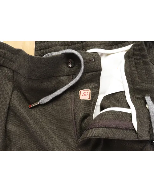 MARCO PESCAROLO "CHIAIA" PANTS - DARK GREEN - WOOL & CASHMERE