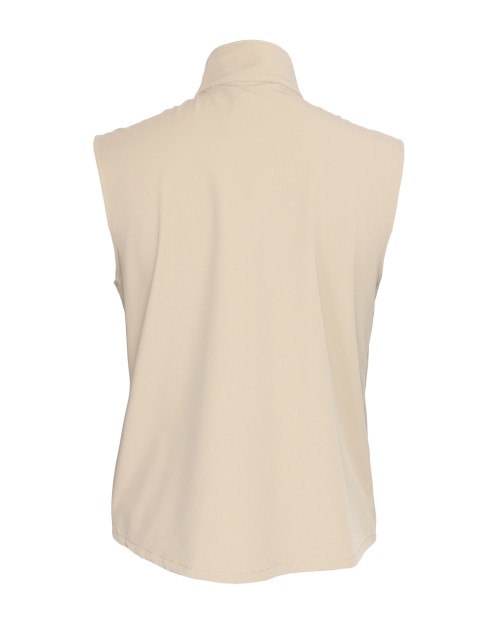MARCO PESCAROLO "RACE" SLEEVELESS JACKET - BEIGE - TECHNICAL FABRIC