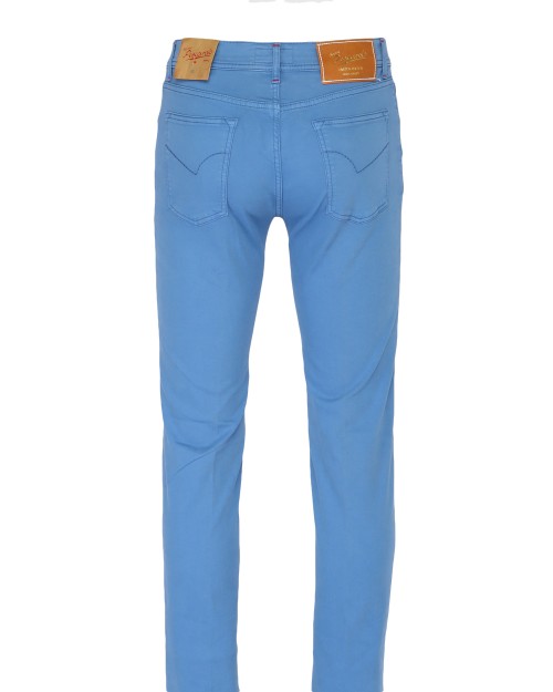 MARCO PESCAROLO limited edition PANTS - LIGHT BLUE - STRETCH COTTON & CASHMERE