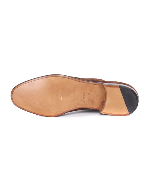 MORESCHI OXFORD SHOES - CALFSKIN SUEDE - BROWN