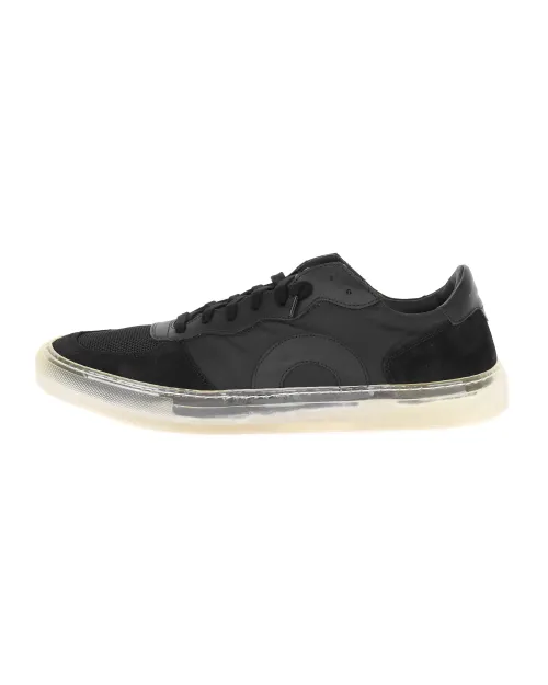 OLIVER CABELL "RUNNER LOW" SNEAKERS - CALFSKIN & CANVAS - BLACK